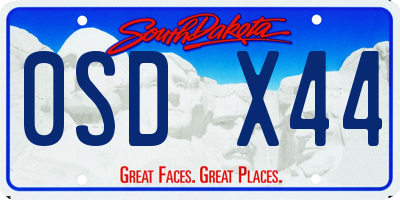SD license plate 0SDX44