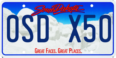 SD license plate 0SDX50