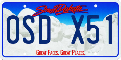 SD license plate 0SDX51