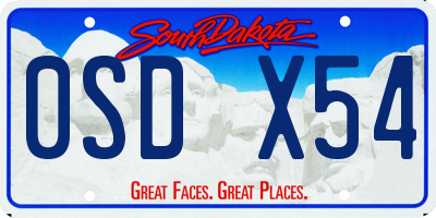 SD license plate 0SDX54