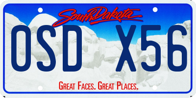 SD license plate 0SDX56