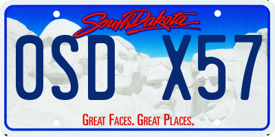 SD license plate 0SDX57