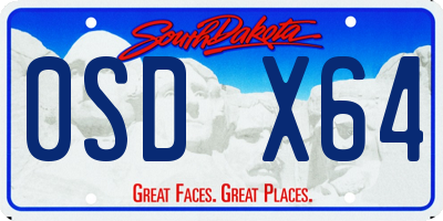 SD license plate 0SDX64