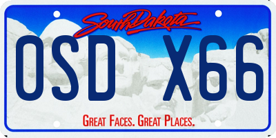 SD license plate 0SDX66