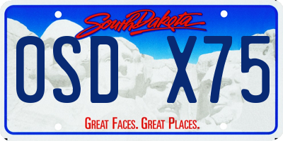 SD license plate 0SDX75