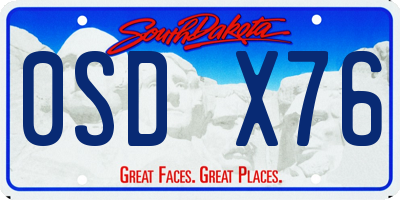 SD license plate 0SDX76