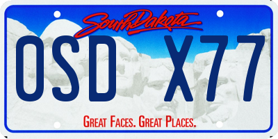SD license plate 0SDX77