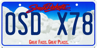 SD license plate 0SDX78