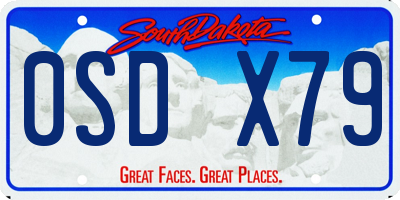 SD license plate 0SDX79
