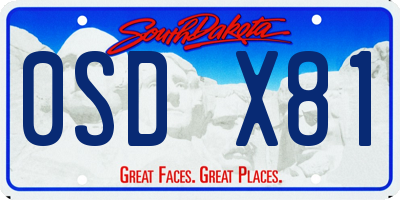 SD license plate 0SDX81