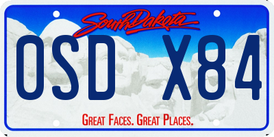 SD license plate 0SDX84