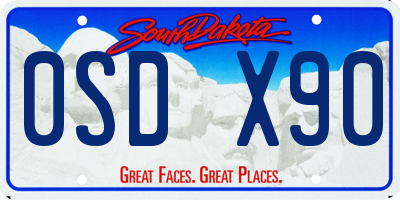SD license plate 0SDX90
