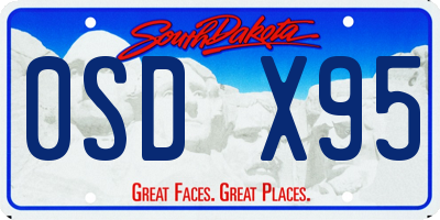 SD license plate 0SDX95