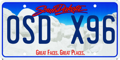 SD license plate 0SDX96