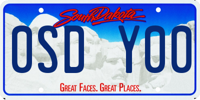 SD license plate 0SDY00
