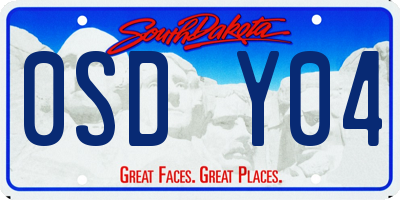 SD license plate 0SDY04