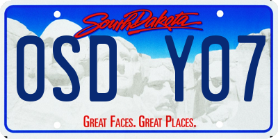 SD license plate 0SDY07