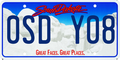 SD license plate 0SDY08