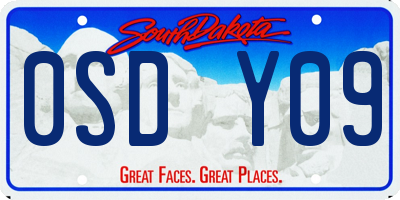 SD license plate 0SDY09