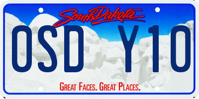 SD license plate 0SDY10