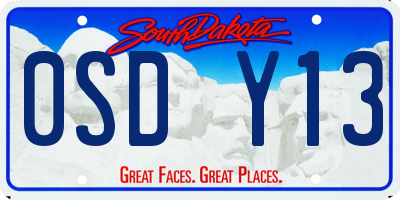 SD license plate 0SDY13