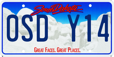 SD license plate 0SDY14