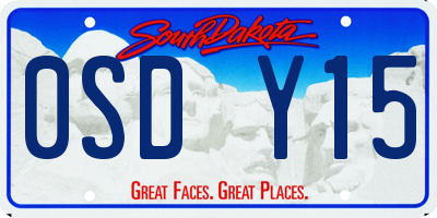 SD license plate 0SDY15