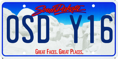 SD license plate 0SDY16