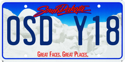 SD license plate 0SDY18