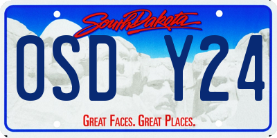 SD license plate 0SDY24