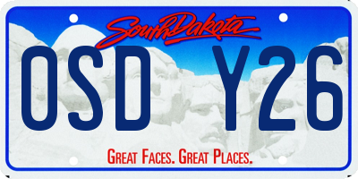SD license plate 0SDY26