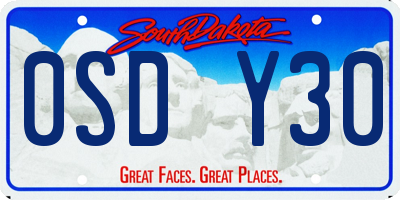 SD license plate 0SDY30