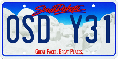 SD license plate 0SDY31