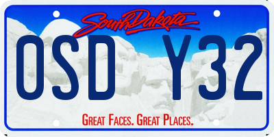 SD license plate 0SDY32
