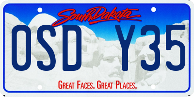 SD license plate 0SDY35