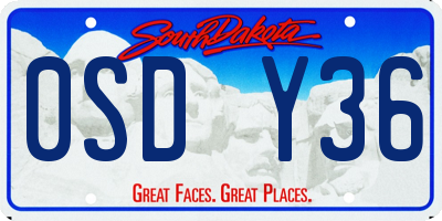 SD license plate 0SDY36