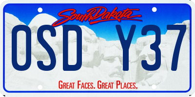 SD license plate 0SDY37