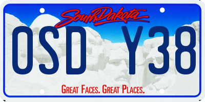 SD license plate 0SDY38