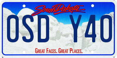 SD license plate 0SDY40