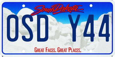 SD license plate 0SDY44