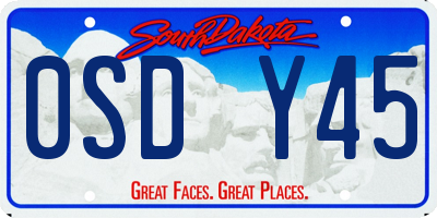 SD license plate 0SDY45