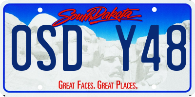 SD license plate 0SDY48