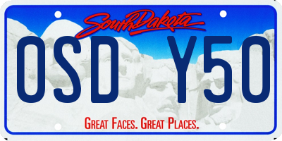 SD license plate 0SDY50