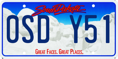 SD license plate 0SDY51