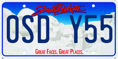 SD license plate 0SDY55