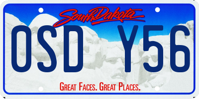 SD license plate 0SDY56