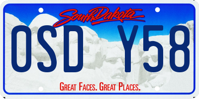 SD license plate 0SDY58