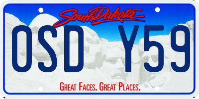 SD license plate 0SDY59