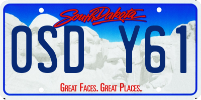 SD license plate 0SDY61