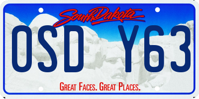 SD license plate 0SDY63